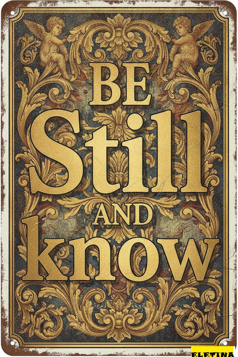 Be Still And Know Easter Bible Themed Retro Metal Plaque Tin Holiday Jesus Birth Scripture Front Porch 8x12in