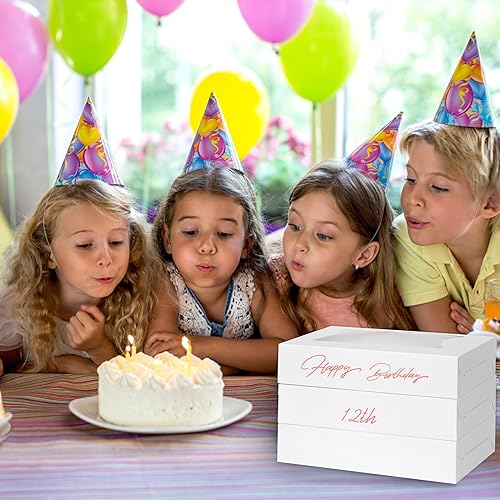 Miniatura 8 de Yeplan 10 cajas para tartas, cajas de panadería de 10 x 10 x 2.5 pulgadas con ventana de PVC, caja de galletas para pastel, donas, chocolate,