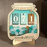 Nazenti Books Read This Year Counter Sign, Book Counter Tracker, Personalized Books Read This Year Sign, Custom Bookshelf Decor, Bookworm Gift, Library Decor, Gifts for Book Lovers Women, Men, Readers