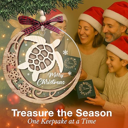 Miniatura 4 de Adornos de tortuga para árbol de Navidad, decoración de Navidad costera para mujeres, regalos excepcionales de tortugas marinas para amantes de las