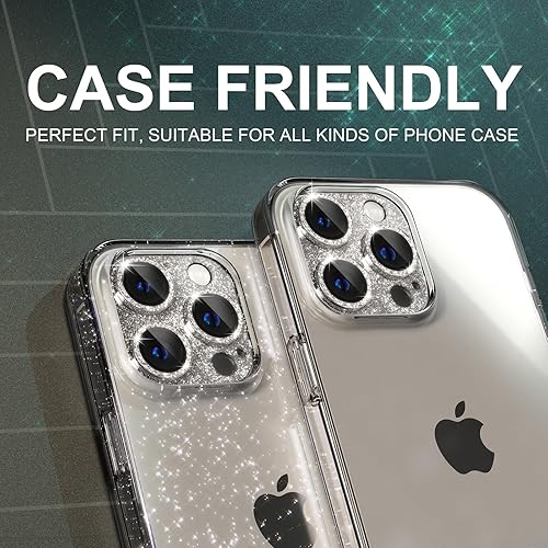 Miniatura 5 de Choiche Compatible con iPhone 15 ProiPhone 15 Pro Max, protector de lente de cámara brillante con lente de vidrio templado 9H, accesorios de