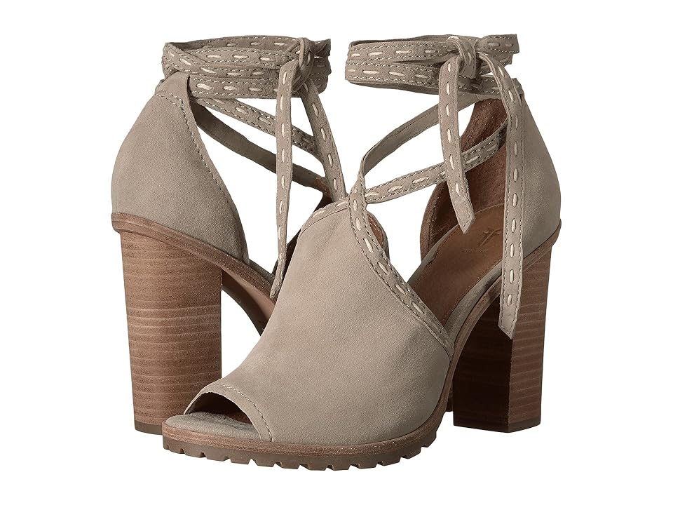 

Frye Suzie Pickstitch Lug (Ash Soft Oiled Suede) Women's Toe Open Shoes, Gray
