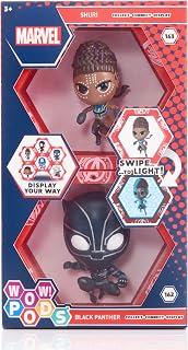 WOW! PODS Avengers Collection - Wakanda Forever Black Panther And Shuri | Superhero Light-Up Bobble-Head Figures | Official Marvel Collectable Toys & Gifts, Wakanda Forever Collection - Twin Pack