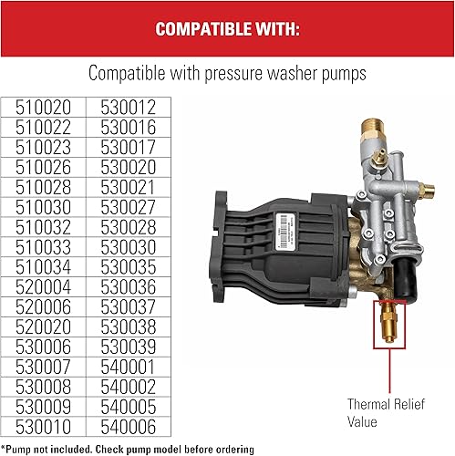 Miniatura 3 de Simpson Cleaning 7101359 - Válvula de alivio térmico para bombas de lavado a presión a gas, color dorado