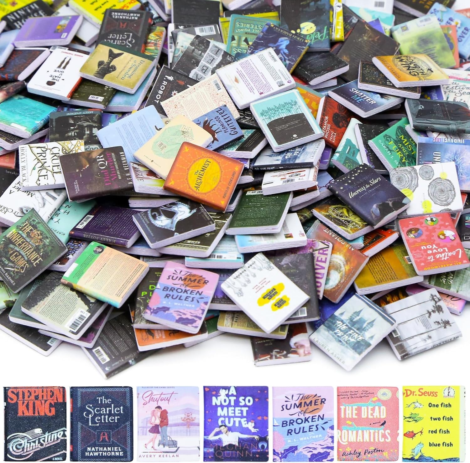 60 PCS Miniature Books, Miniature Decorative Items, Mini Book Collection for Dollhouse Shelves and Fairy Gardens, Miniature Things for Displays and Craft Projects-image-7
