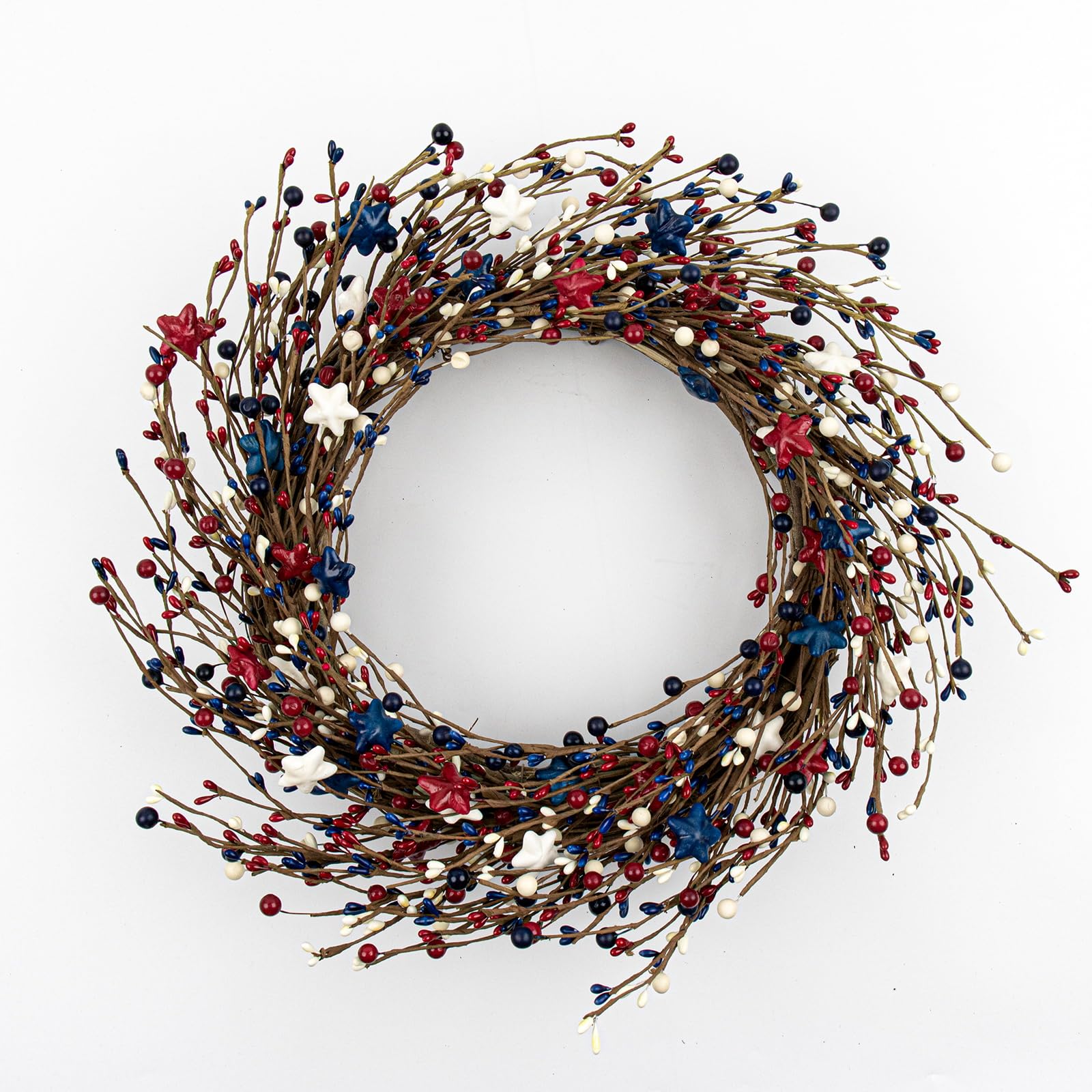 NeoL'artes 20inch Patriotic Wreath with Pip Berry and Grapevine