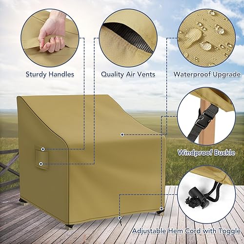 Miniatura 10 de Richwon Adirondack - Fundas impermeables para sillas de exterior, paquete de 2, fundas para sillas de patio para muebles de exterior que se adaptan