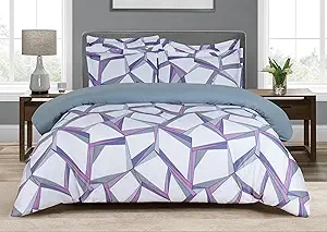 Majestic Giftware Madison Linen 8 Pcs Twin Size Bedding Set (BL502-T) | Tokyo Comfort - Mauve 300 TC Cotton Sateen Durable & Eashable | 2 Fitted Sheets, 2 Duvets, 4 Pillowcases - Choice Collection