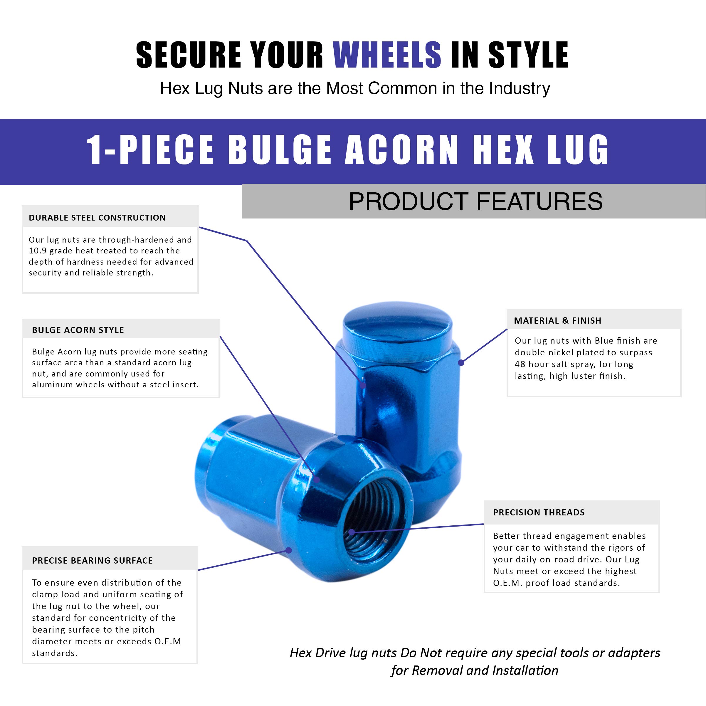 ぎゅな☺︎︎︎︎ Amazon.com: Wheel Accessories Parts Set of 20 Blue 1/2 Lug