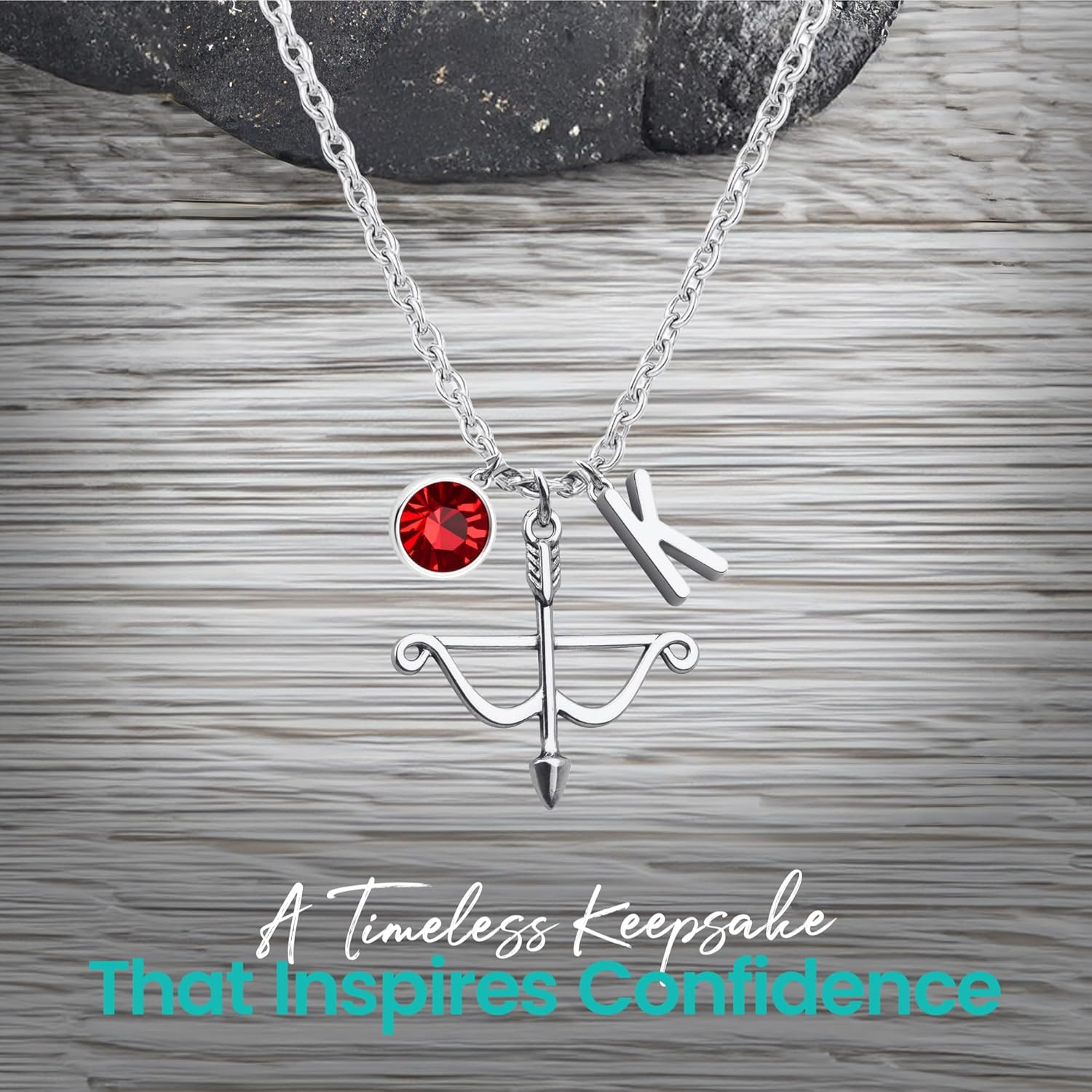 Personalized Archery Bow and Arrow Charm Necklace, Archery Jewelry, Gift for Women, Teens and Girls, Archer Gifts - Image 6