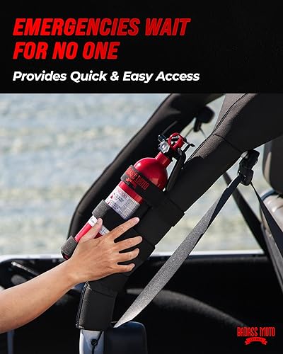 Miniatura 4 de Badass Moto Soporte para extintor de incendios Jeep, soporte para extintor de incendios compatible con Jeep Wrangler 1965-2022 JK JKU TJ CJ