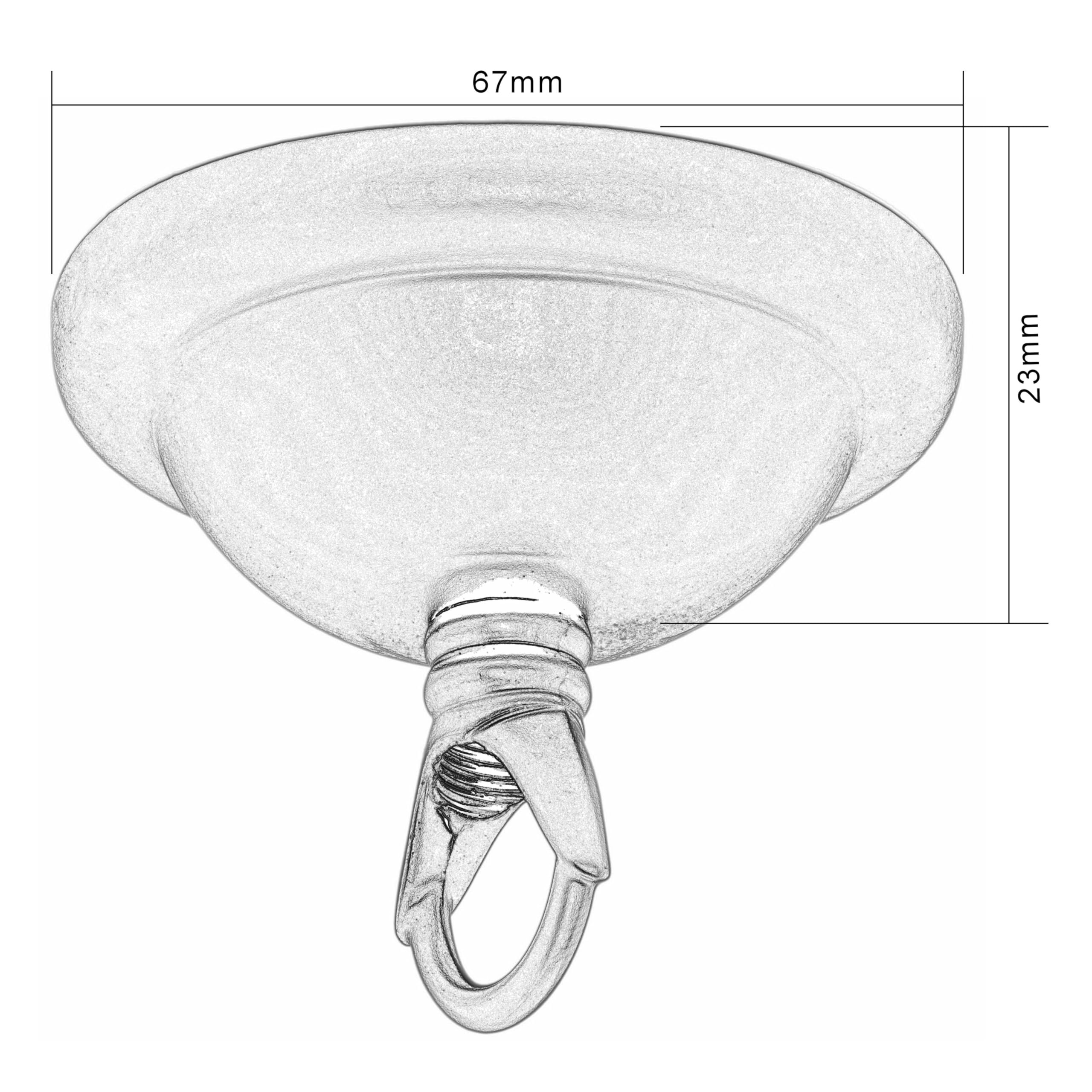 2 Pack Art Deco 67mm Diameter Small Metal Ceiling Rose and Deco Styled Metal Closed Loop in Gloss White Finish - Image 3