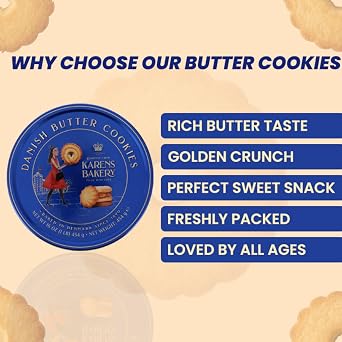 Katsy Style The Original Danish Recipe Butter Cookies Assortment 434g - Pack of 1 - Delicious Butter Biscuits