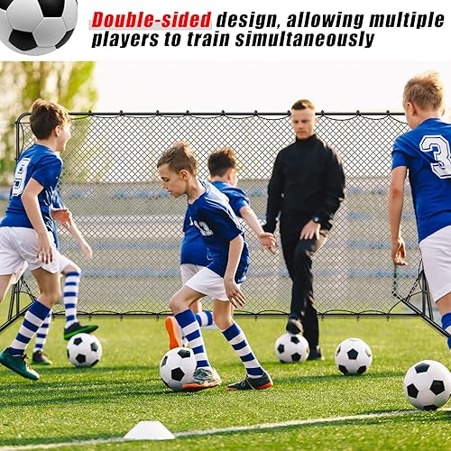 Miniatura 7 de Outus Red de rebote de fútbol portátil de 12 x 6 pies, equipo de entrenamiento de fútbol para fútbol, tenis, voleibol, voleibol, práctica