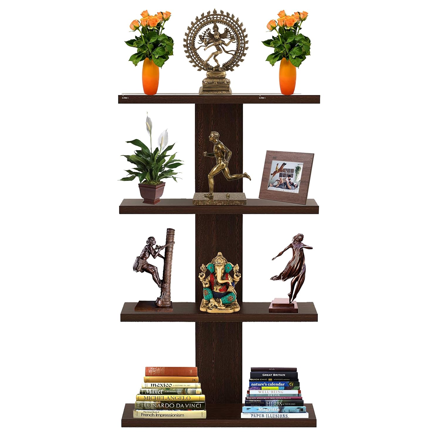 Urban Gifts Decorative Tree Wall Mounted Shelf Classic Wooden Shelves