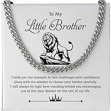 To My Brother Cuban Chain Necklace &ndash; Meaningful Gift for Brother from Sister, Inspirational Jewelry with Love Message Card, Birthday or Christmas Gift.