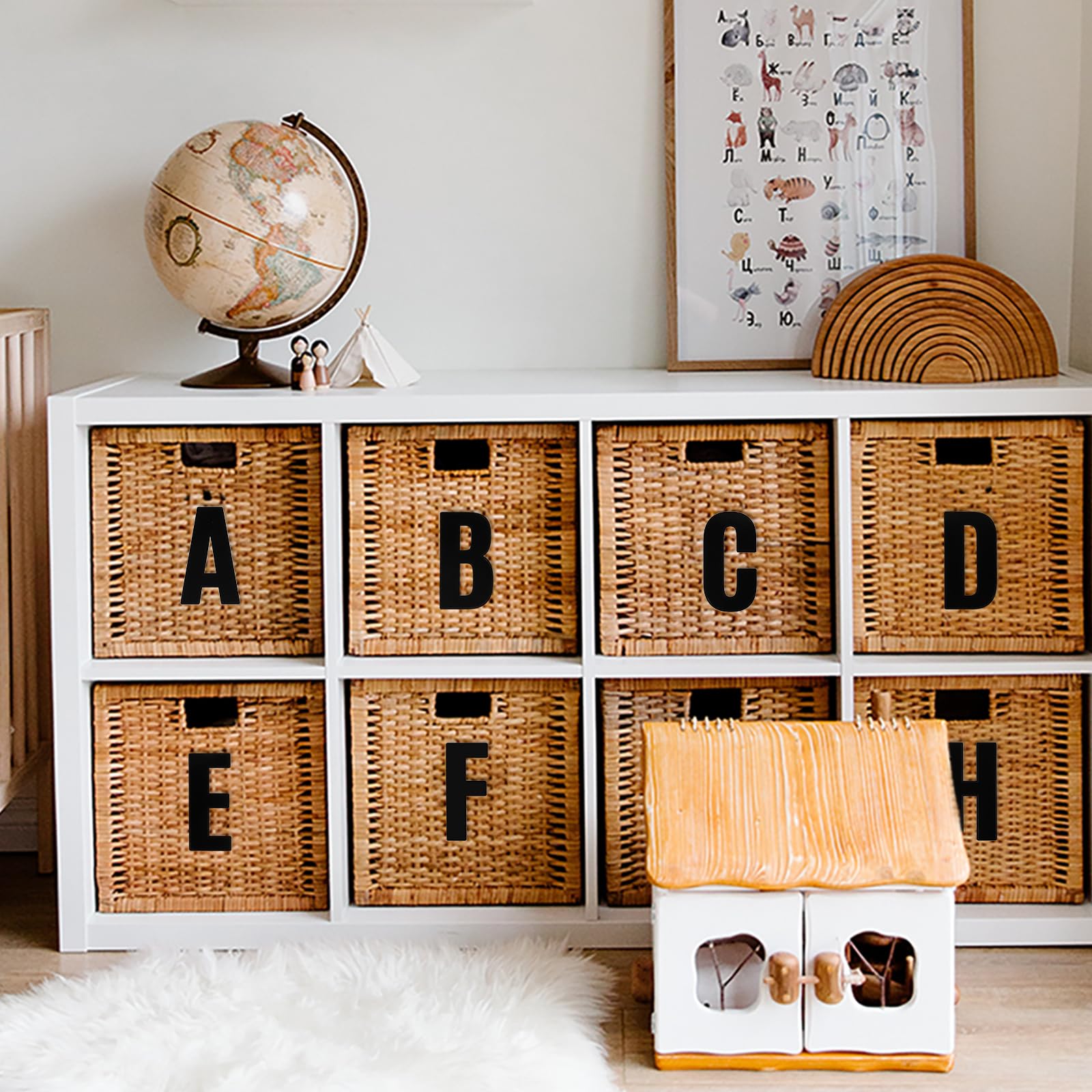 JJUNW Kit di 13 fogli di grandi adesivi in vinile con lettere dell'alfabeto, 10 cm, impermeabili, per fai da te, cassette postali, quaderni, porte, bottiglie d'acqua, auto (nero)