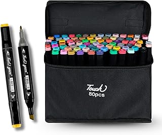 Conjunto de 80 Canetas de Ponta Dupla – Cores Vibrantes Atóxicas Versáteis para Lettering, Desenho