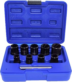 Socket Nut Bolt Stud Locking Wheel Remover Extractor Set 10-19mm 3/8