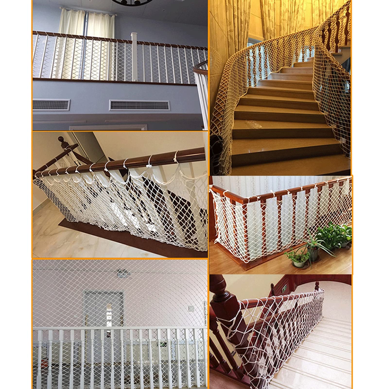Siatka ochronna na balkon dla dzieci, 1,5 x 8 m, do użytku wewnątrz i na zewnątrz, kolorowe ogrodzenie linowe na schody i ściany, ochrona przed dziećmi do domu i placu zabaw