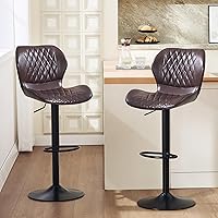 Vista 29 de Juego de 4 taburetes de bar, modernos taburetes giratorios de altura de mostrador para sillas de isla de cocina, taburetes de bar de tela ajustables