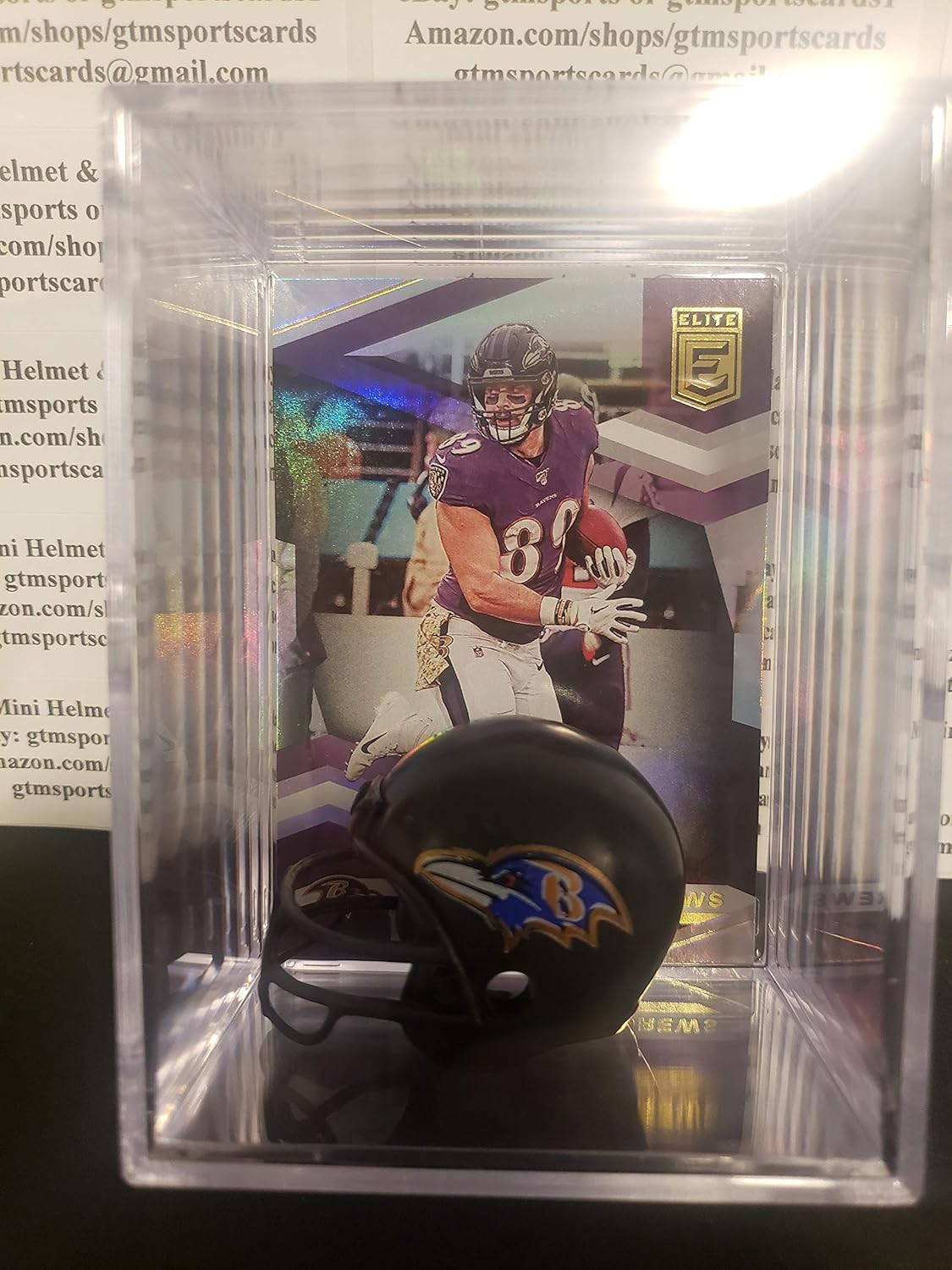 Mark Andrews Baltimore Ravens Mini Helmet Card Display Case Collectible Auto Shadowbox Autograph