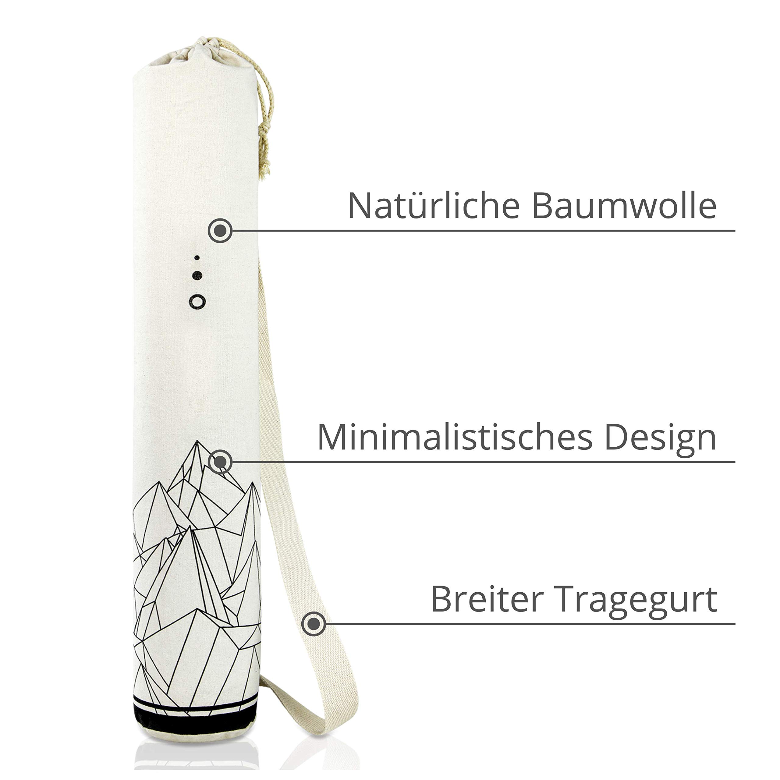 Yogatasche mit Design | Yogamattentasche aus Baumwolle | 70cm lang | mit Schultergurt