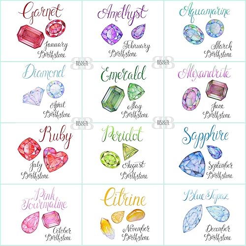 Miniatura 6 de Beaux Bijoux Collares de plata de ley con piedra natal para mujer con cristal, collar con colgante de piedras preciosas simuladas, joyería de piedra