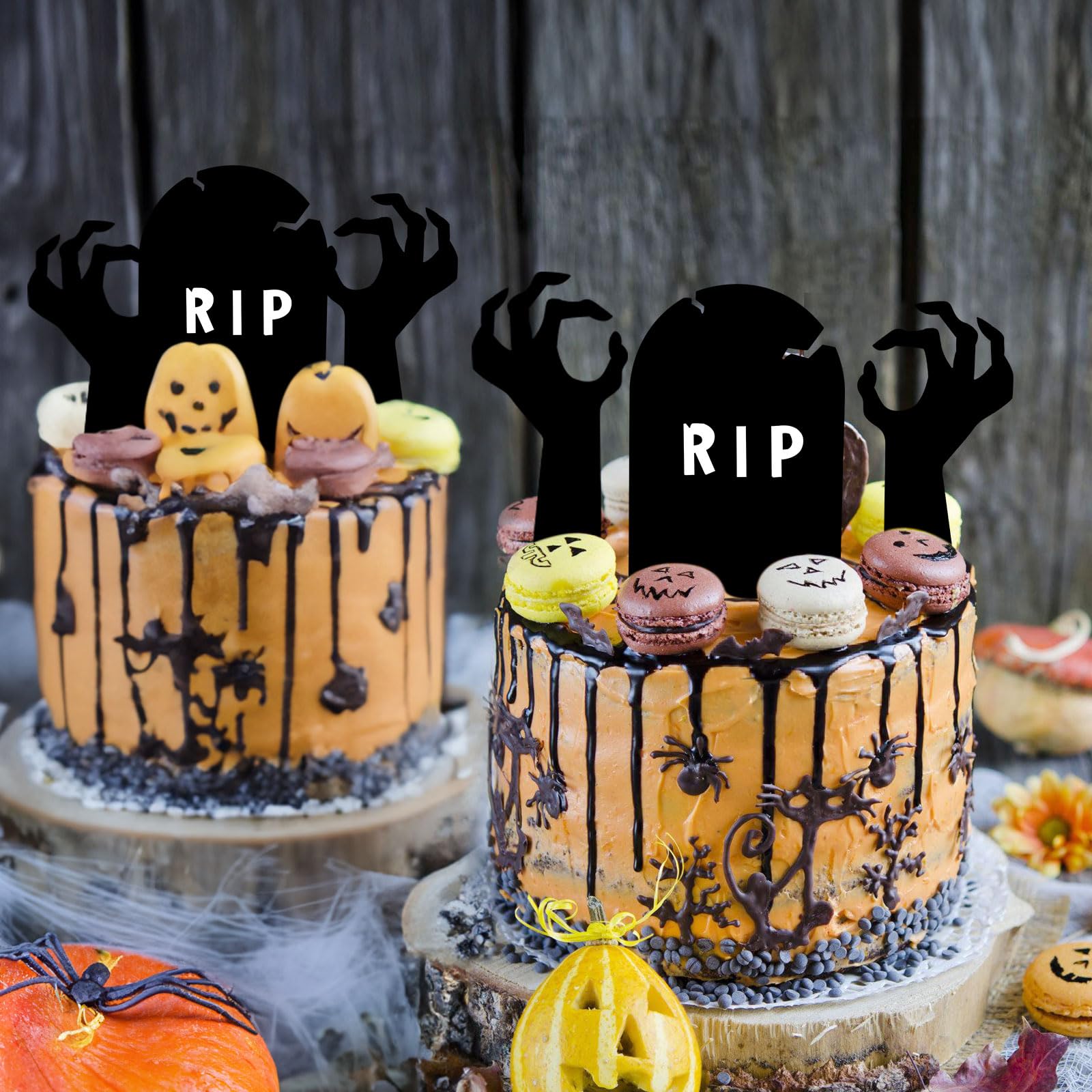 Amazon.co.jp: ハロウィンケーキトッパー ホラー RIP 墓石 3個