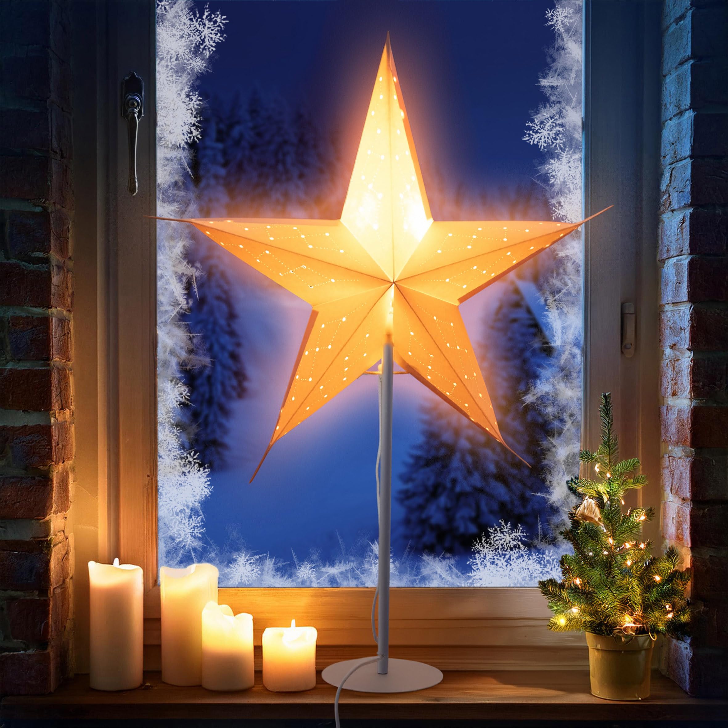 led weihnachtsstern beleuchtung LED Weihnachtsstern Nova Warmweiß online kaufen main image 1
