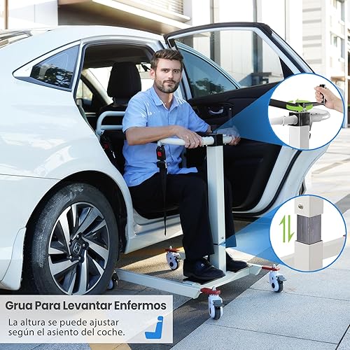 Miniatura 3 de Silla de transferencia de paciente, silla de ruedas elevadora de paciente para el hogar con cojines, silla de transporte portátil para automóvil,