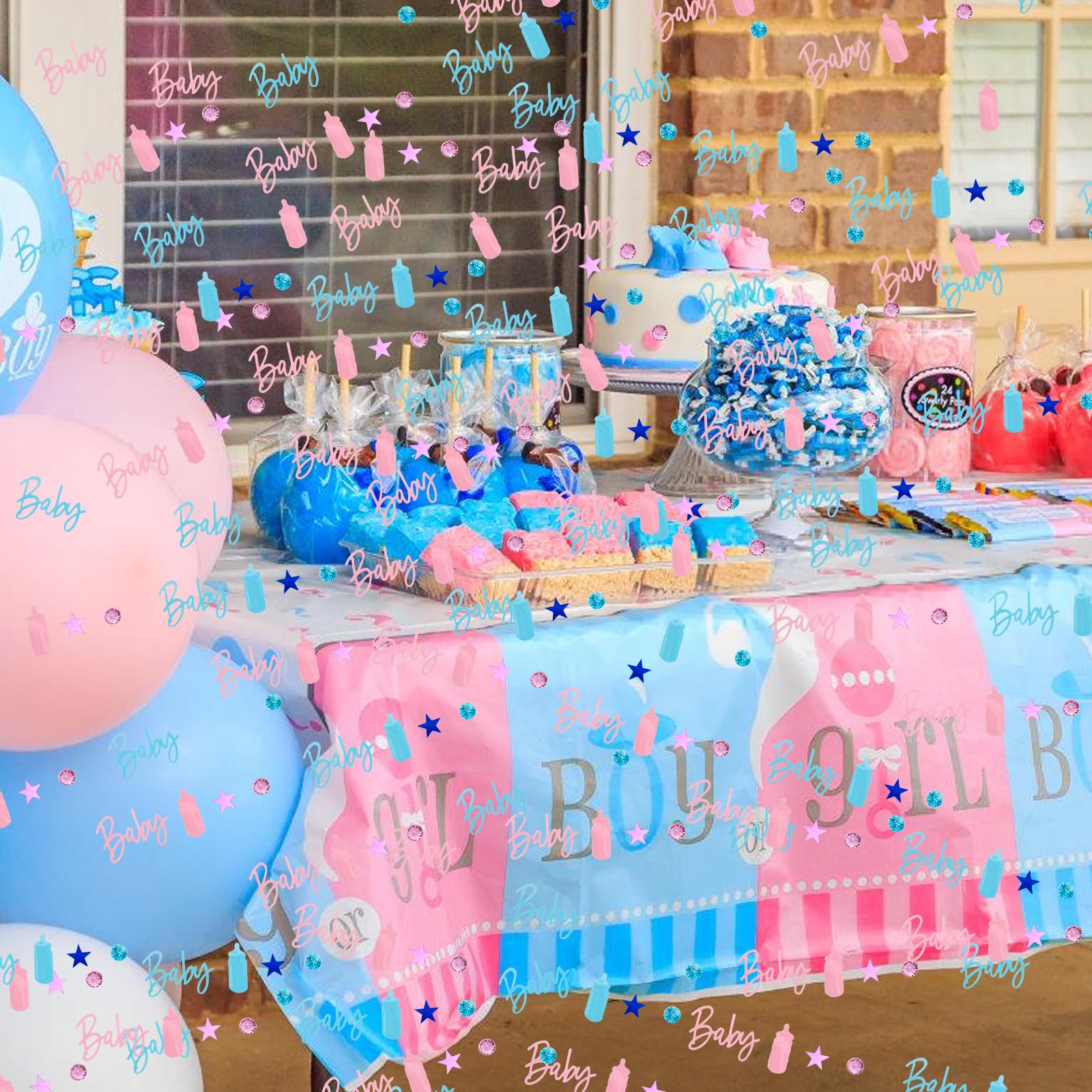 100 Coriandoli Colorati Per Baby Shower – Set Con Scritta 'Baby', Arcobaleno, Cuori, Cerchi, Per Rivelazione Genere E Decorazione Tavolo