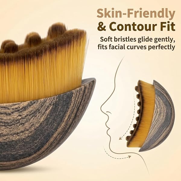 2 Pièces Brosse Visage Drainage Lymphatique et Massage | Brosse Lymphatique Visage à Sec pour Sculpture Menton et Mâchoire | Brosse Drainage Visage pour Contour et Raffermissement - 3