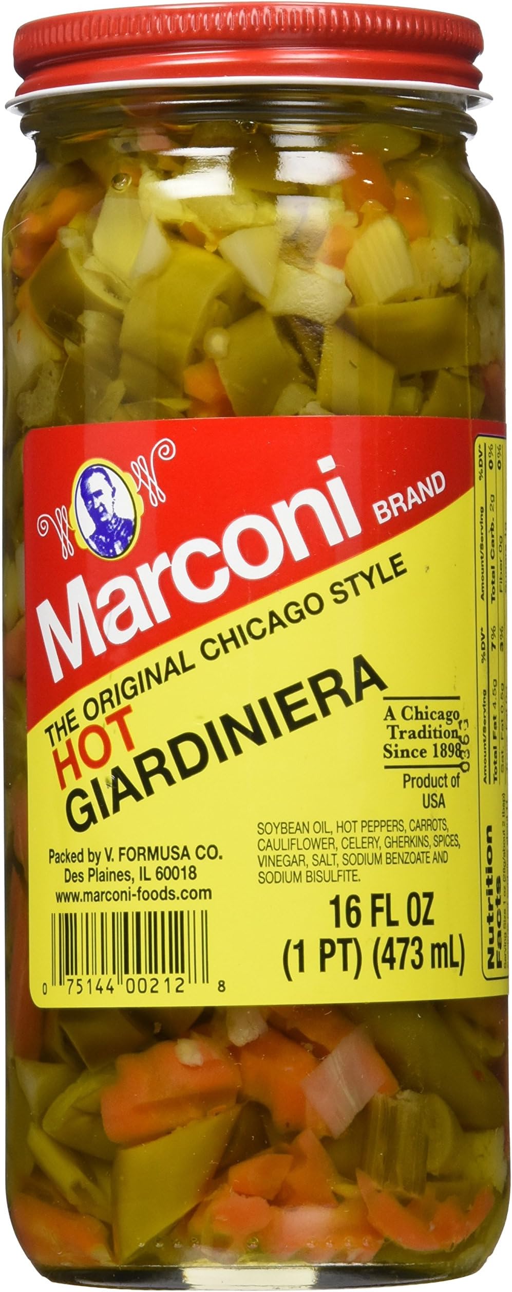 Hot Giardiniera, 16 Ounce