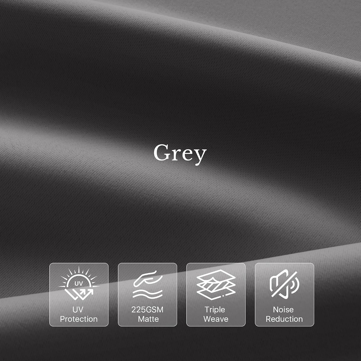 NICETOWN 4 Panels Grey Blackout Curtains 63 inch Length for Bedroom