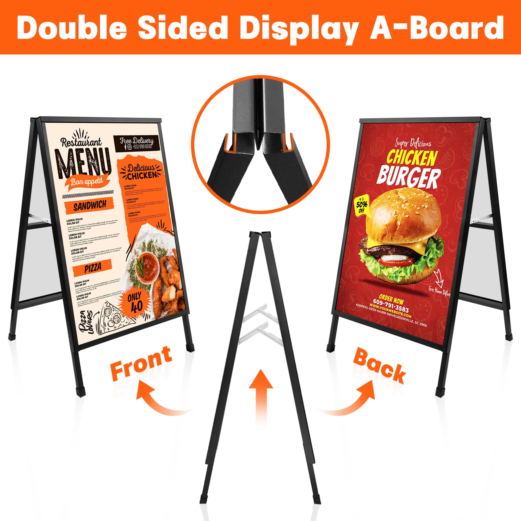 L® A1 A-BOARD PAVEMENT SIGN POSTER SNAP FRAME DOUBLE SIDE SIGN DISPLAY