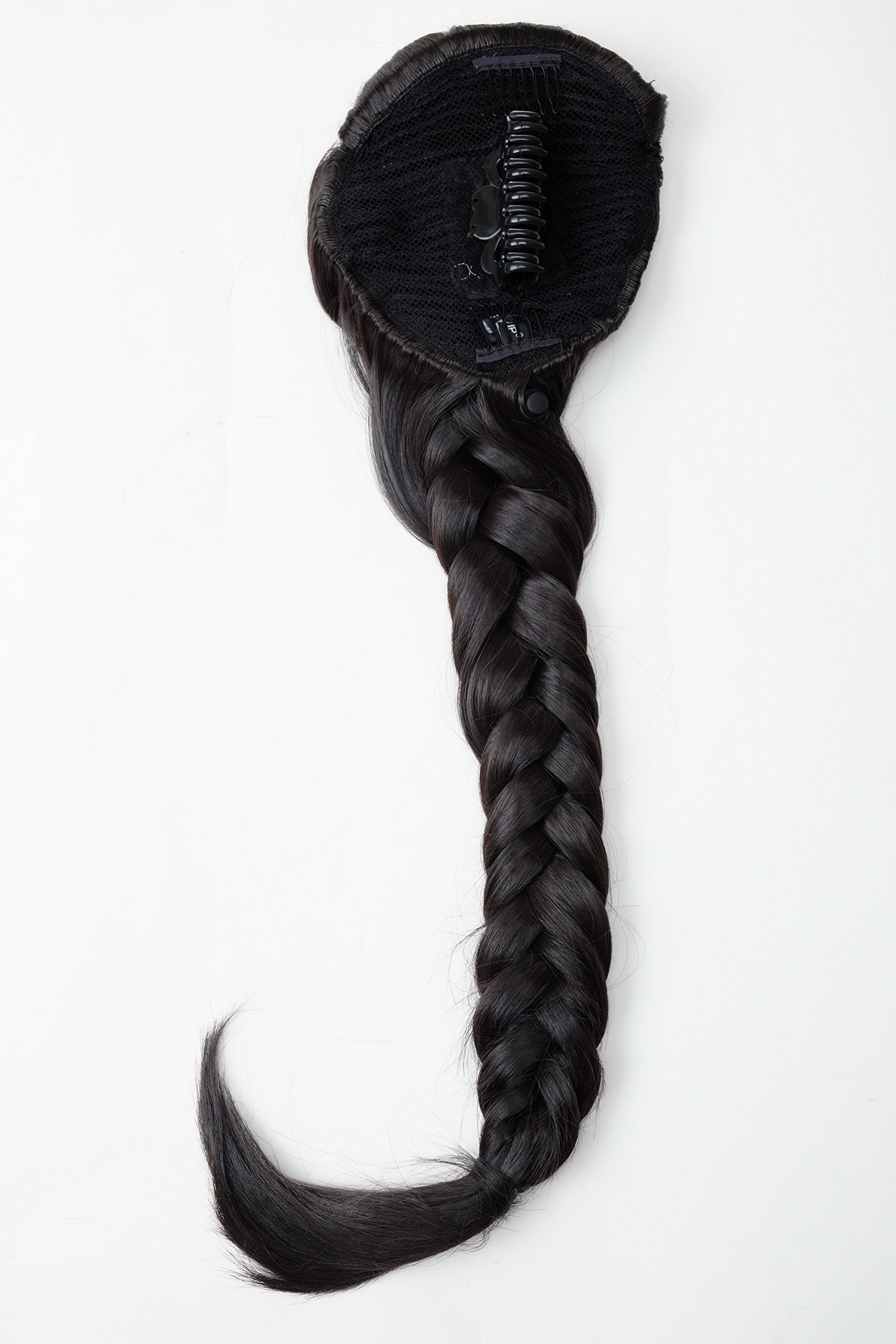 WIG ME UP, NC006-3 Hairpiece Ponytail cue queue plaited braided halfwig very long elaborate dark brown, dark brown (3) - Image 2
