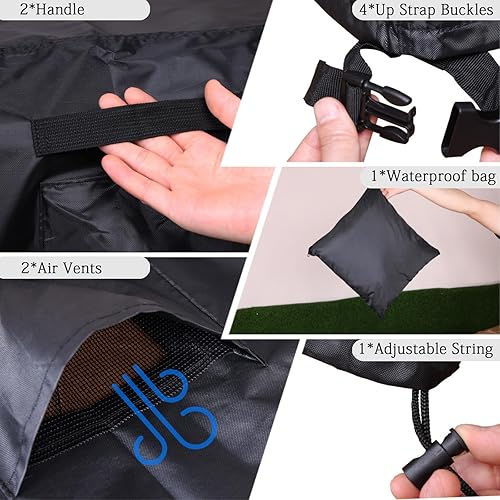 Miniatura 6 de MRJ Fundas para muebles de patio al aire libre de 110 x 84 x 28 pulgadas, tela impermeable 600D y diseño resistente al sol para protección de