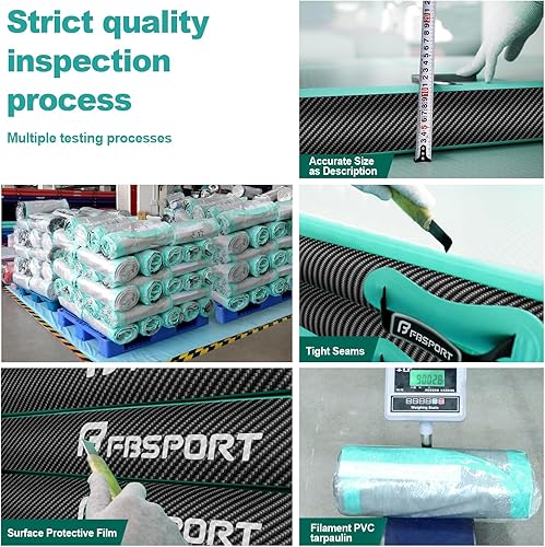 Miniatura 13 de FBSPORT - Colchonetas inflables de entrenamiento de 4 u 8 pulgadas de grosor, pistas de gimnasia para uso en el hogar, animadoras, yoga