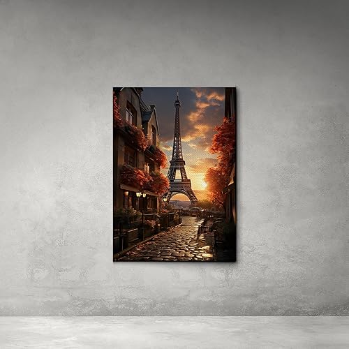 Miniatura 4 de Eiffel Tower painting, Eiffel Tower wall art, depiction of the Eiffel Tower at night in brilliance