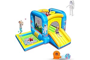 Kids Inflatable Backyard Jumper with Slide and Ball Pit