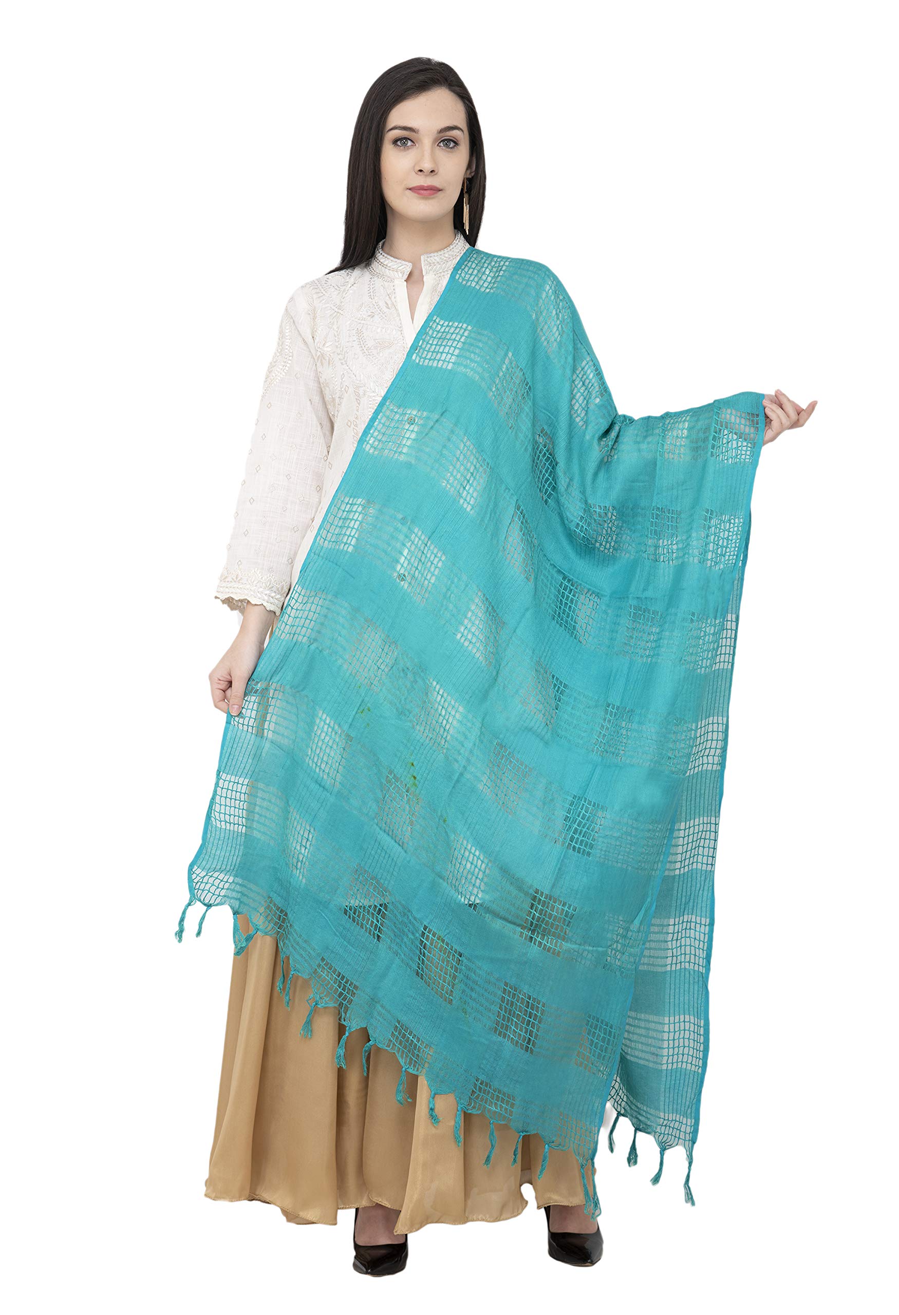 Window Square Regular Dupatta Rama Green Color Dupatta/Chunni-image-48
