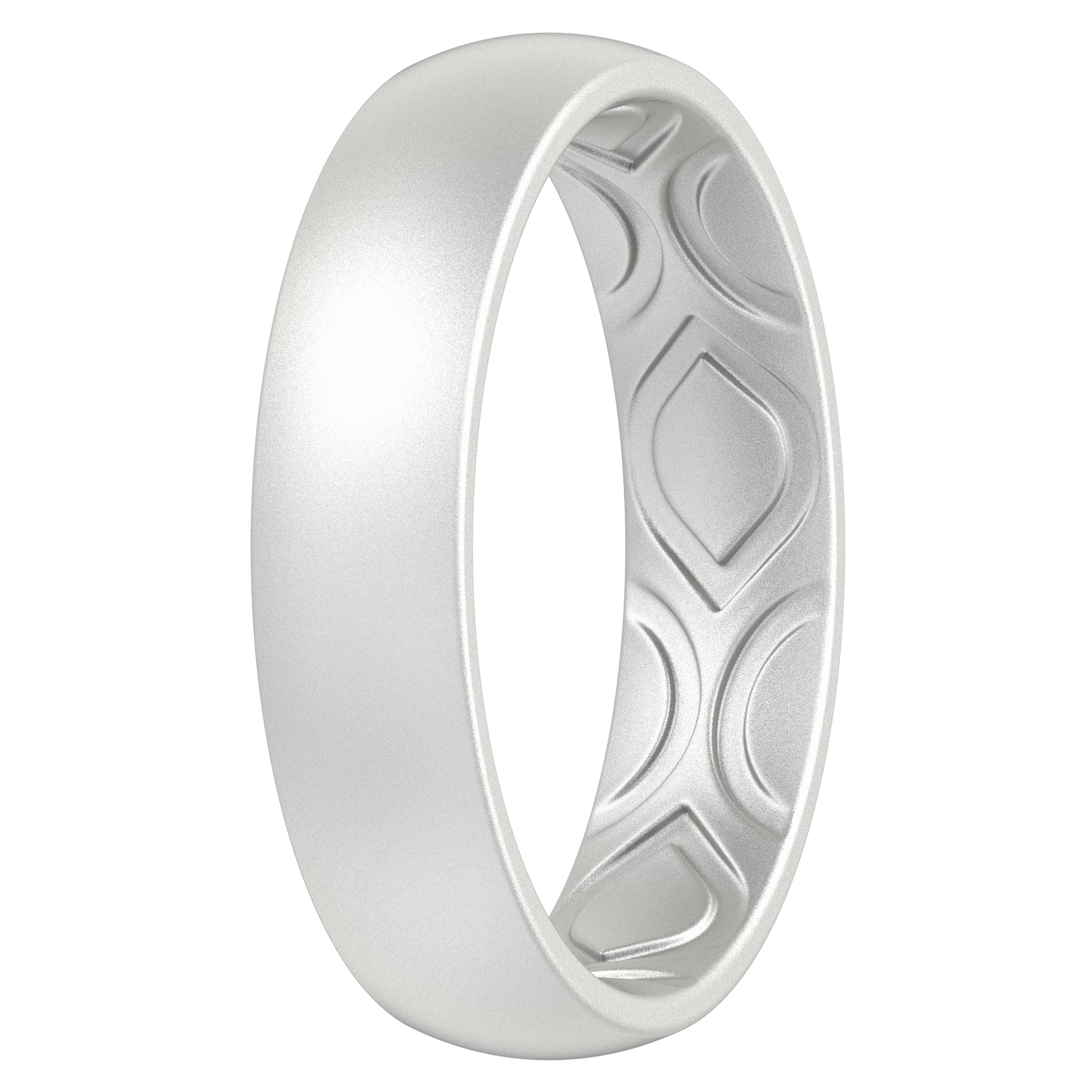 ThunderFit Women Breathable Air Grooves Silicone Wedding Bands Promise Rings 5.5mm Wide 1.8mm Thick - 1/4/8/12 Variety Multipack