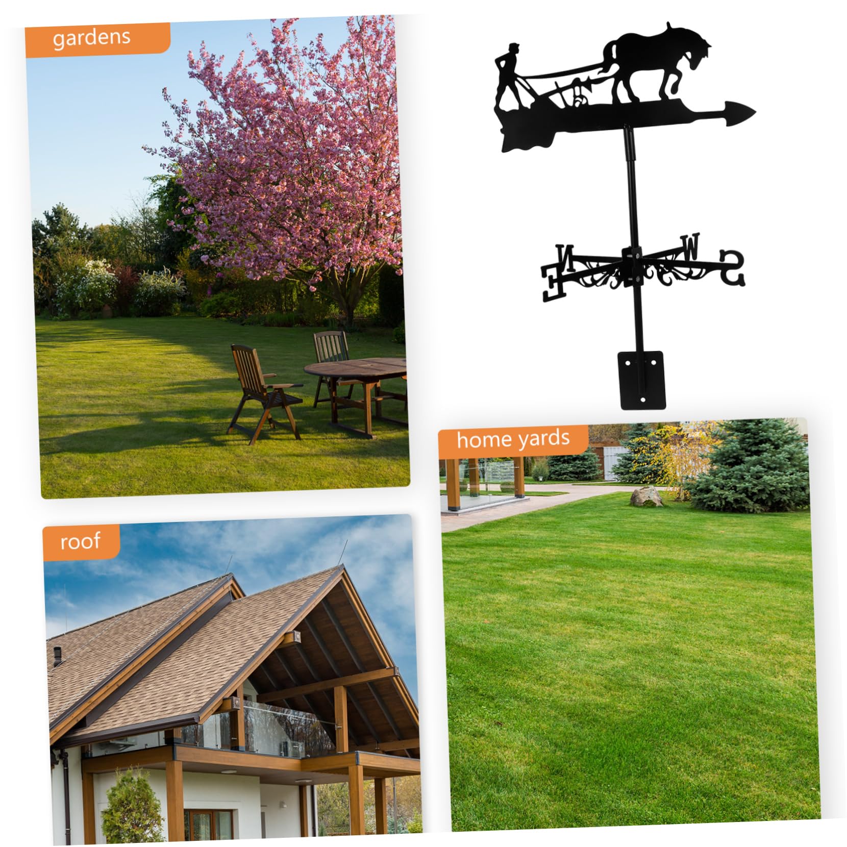 Happyyami Wetterfahne Für Garten Und Dach Windrichtungsanzeiger Dekoratives Gartenzubehör Installieren Praktischer Wetterindikator Für Landwirte Und Gärtner