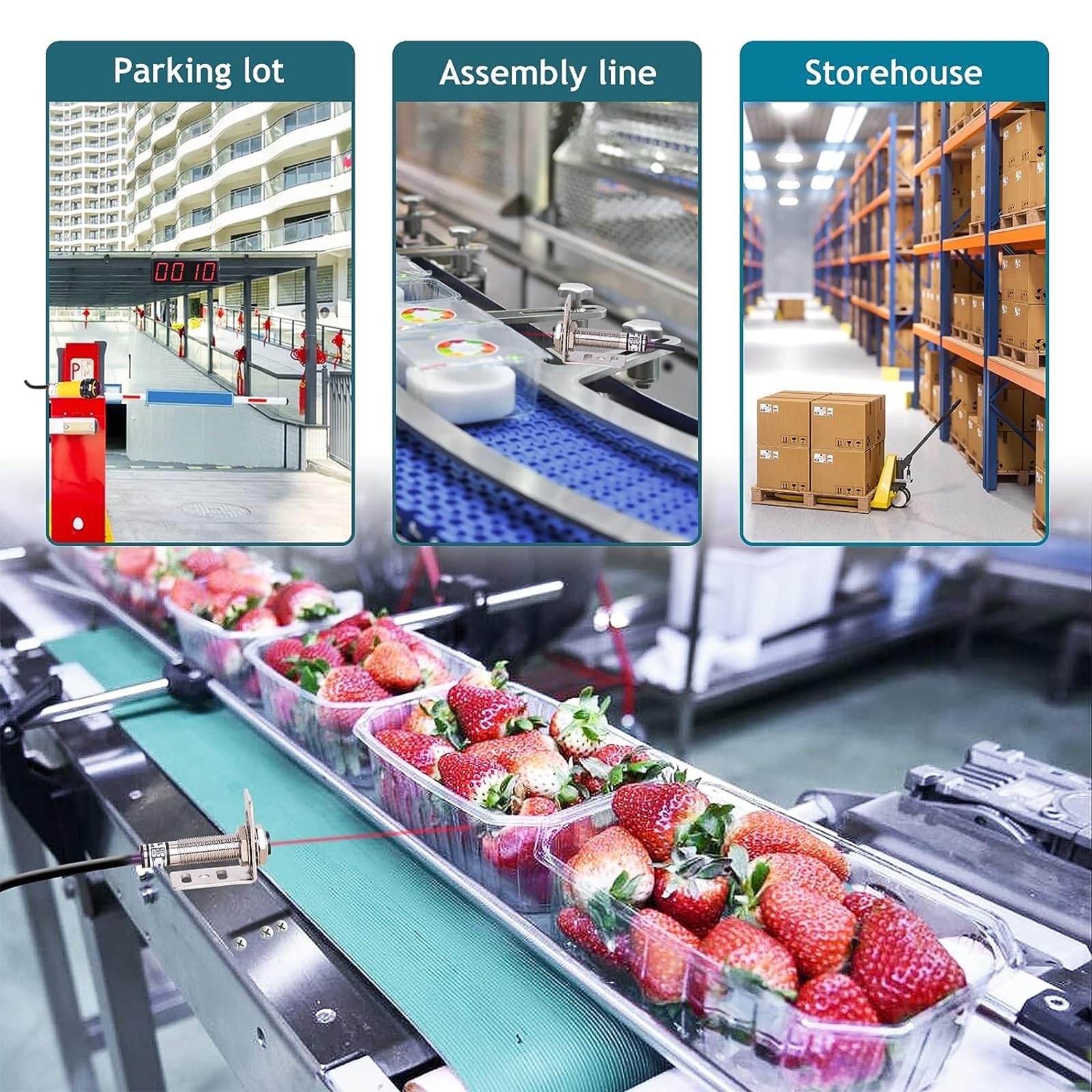 SICWEDIM Digital Counter,3in Sensor Counter with LED Display,Induction Distance 0-20m Adjustable,6-Digit Screen Counter Count Up to 999999 for Conveyor Belt