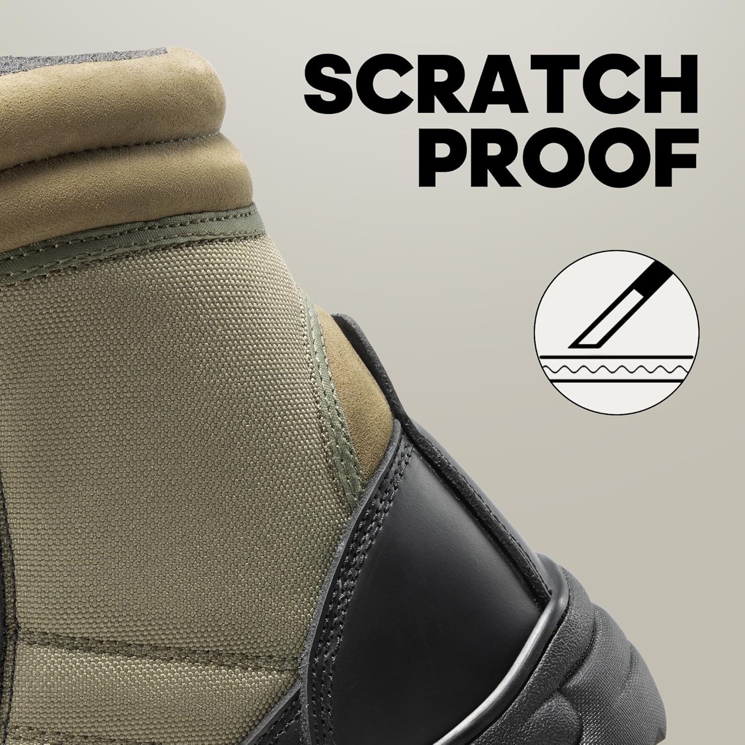 NORTIV 8 Men's Military Tactical Work Boots Side Zipper Leather Motorcycle Combat Boots Trooper - Image 5