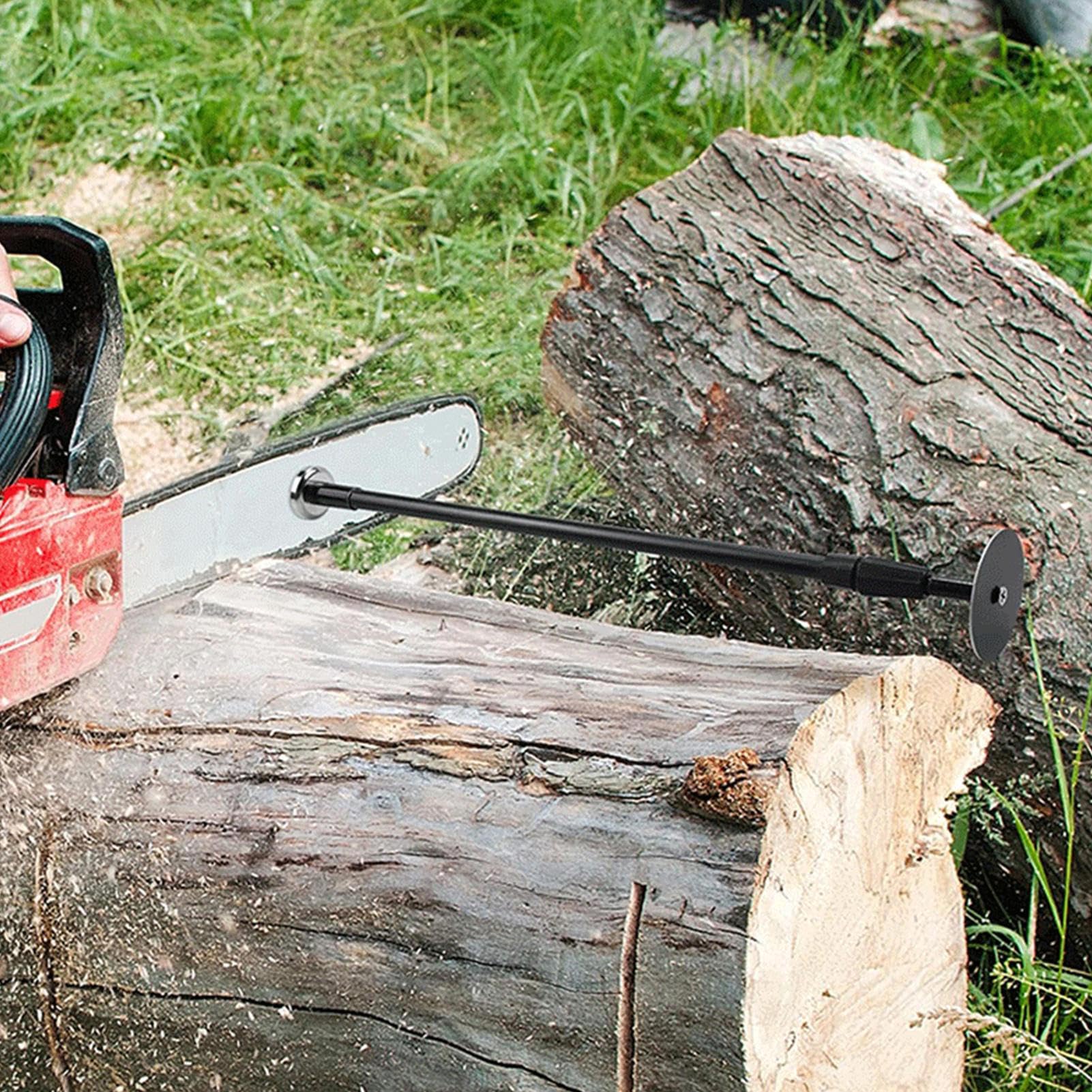Outil de mesure du bois de chauffage – Tige de mesure magnétique réglable pour bois de chauffage avec tige télescopique | Jauge de bois de chauffage se fixe à la tronçonneuse pour une mesure précise
