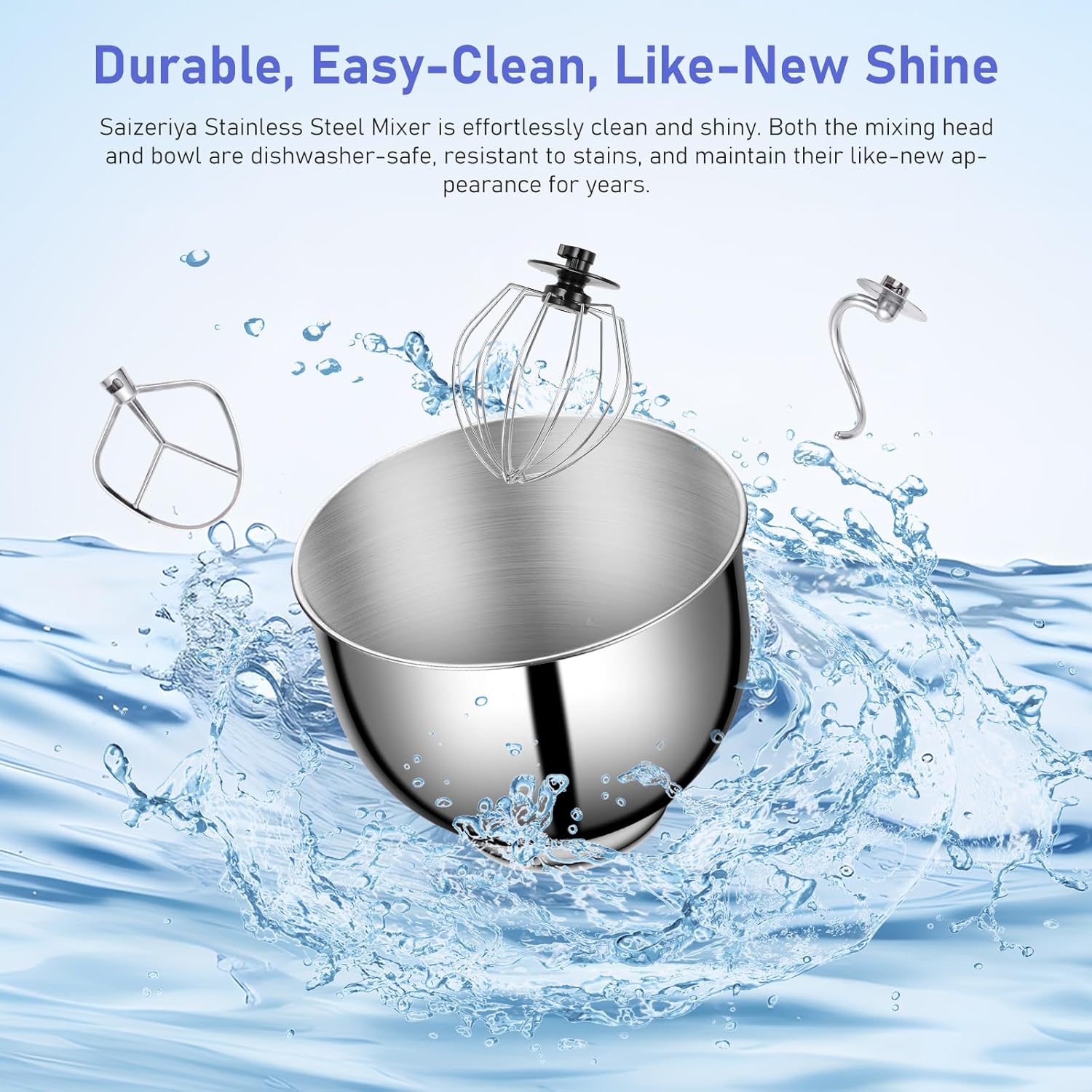 Electric Stand Mixer, 4.5QT 6-Speeds Electric Food Cake Mixer, 1000W Dough Mixer Tilt-Head Electric Stand Up Mixer with Stainless Steel Bowl, Dough Hook, Mixing Beater and Whisk, Splash Guard, Black