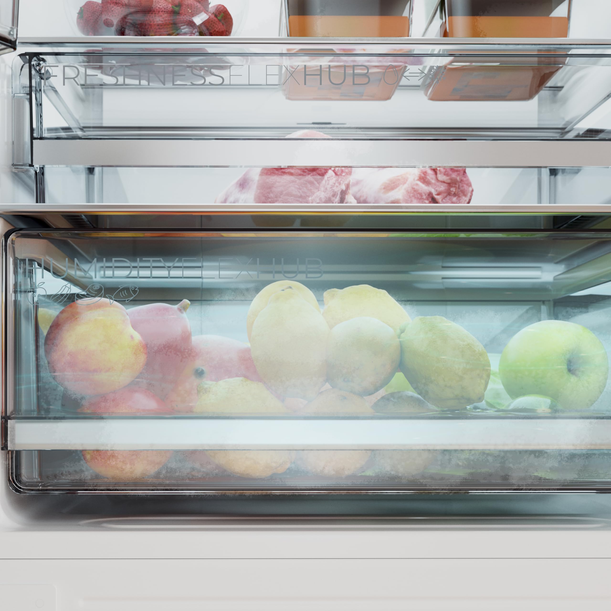 Cecotec Réfrigérateur Combi 335L No Frost Bolero CoolMarket Combi White Glass 195,3cm 59,5cm Compresseur Inverter Plus