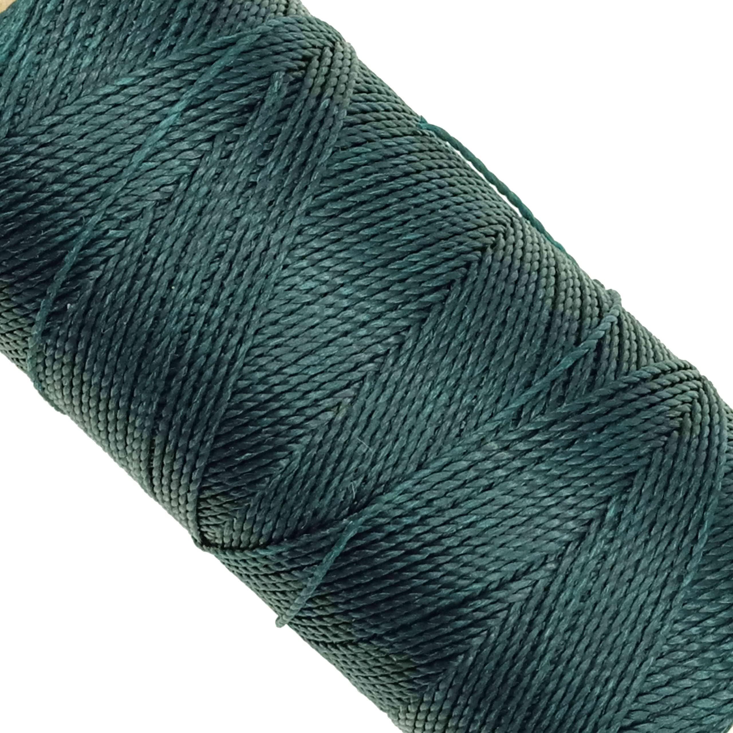 Linhasita Waxed Thread 100 g / 170 m Polyester 1 mm Thick Macrame, 30 Colours Green Bottle